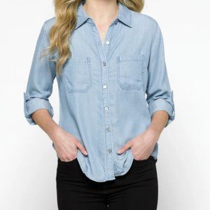 LIVERPOOL | Betty Chambray Relaxed Button Down Top
